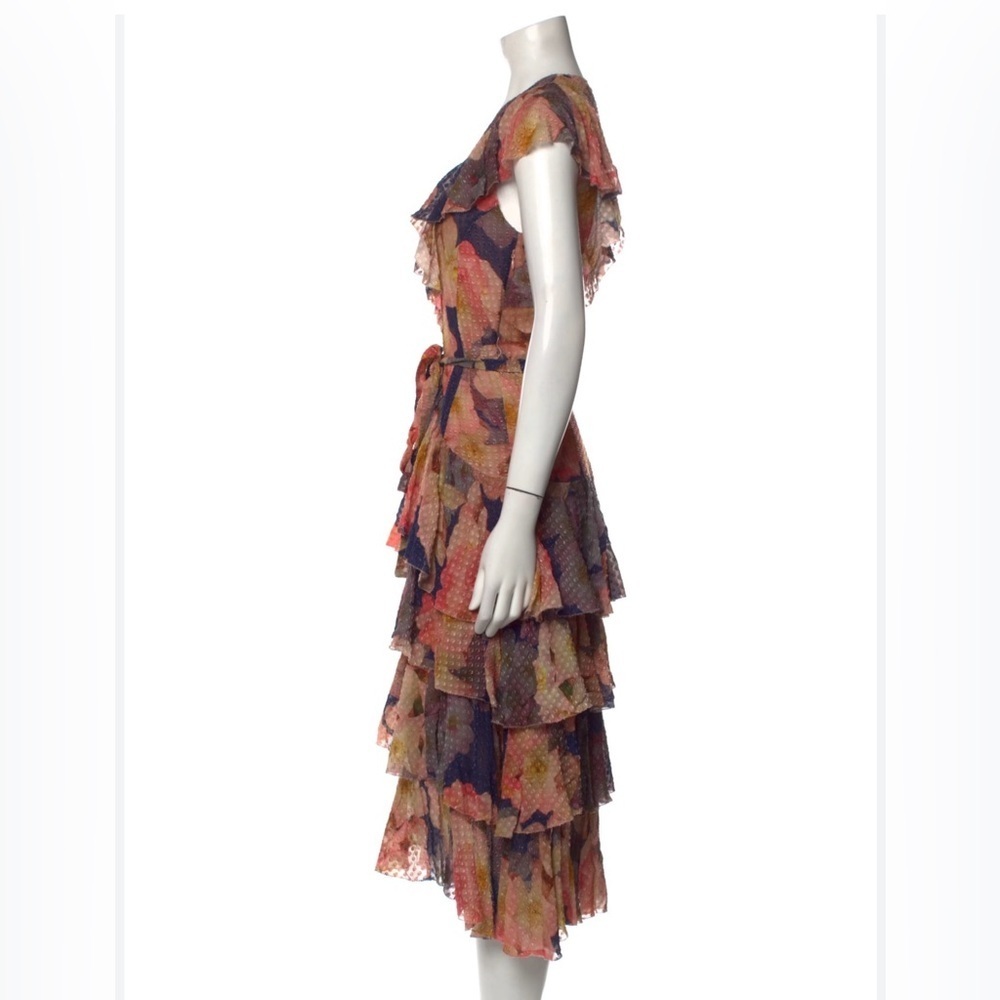 Le Superbe Floral Tiered Midi Dress - size 6 - NWT - Wild Floral - Fall Colors - Picture 10 of 10